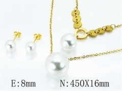 HY Wholesale 316L Stainless Steel jewelry Pearl Set-HY59S1382HZZ