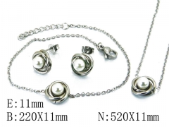 HY Wholesale 316L Stainless Steel jewelry Pearl Set-HY59S1301HSS