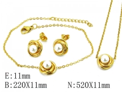HY Wholesale 316L Stainless Steel jewelry Pearl Set-HY59S1302HHX