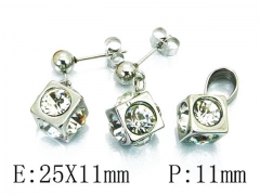 HY 316L Stainless Steel jewelry CZ Set-HY64S1084OS