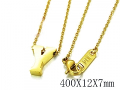 HY Wholesale 316L Stainless Steel Font Necklace-HY93N0051LQ