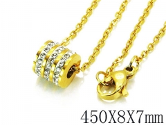 HY Stainless Steel 316L CZ Necklaces-HY64N0132HIW