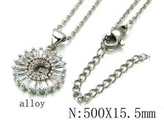 HY Wholesale 316L Stainless Steel Font Necklace-HY54N0432NU