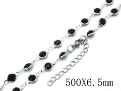 HY Stainless Steel 316L CZ Necklaces-HY81N0312HSS