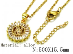 HY Wholesale 316L Stainless Steel Font Necklace-HY54N0465NC