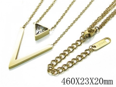 HY Stainless Steel 316L CZ Necklaces-HY64N0068HMA