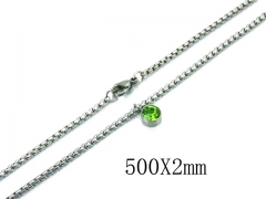 HY Stainless Steel 316L CZ Necklaces-HY81N0330OQ