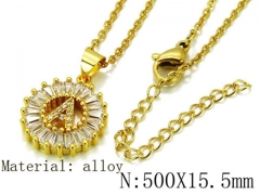 HY Wholesale 316L Stainless Steel Font Necklace-HY54N0452NA