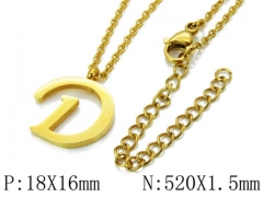 HY Wholesale 316L Stainless Steel Font Necklace-HY79N0061MLD