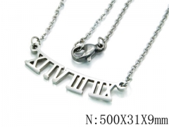 HY Wholesale 316L Stainless Steel Font Necklace-HY54N0347KD