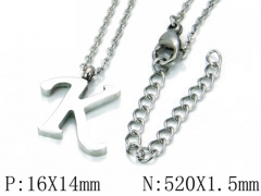 HY Wholesale 316L Stainless Steel Font Necklace-HY79N0042KS