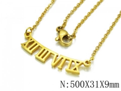 HY Wholesale 316L Stainless Steel Font Necklace-HY54N0348LD