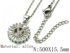 HY Wholesale 316L Stainless Steel Font Necklace-HY54N0450NY