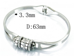 HY Wholesale Stainless Steel 316L Bangle(Crystal)-HY80B0949HJQ