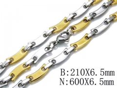 HY Stainless Steel 316L Necklaces Bracelets (Two Tone)-HY55S0206I10