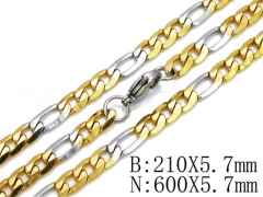 HY Stainless Steel 316L Necklaces Bracelets (Two Tone)-HY61S0200H20