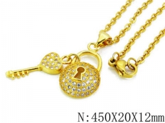 HY Wholesale 316L Stainless Steel Lover Necklace-HY35N0011HHZ