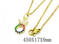 HY Wholesale 316L Stainless Steel Font Necklace-HY35N0324PU
