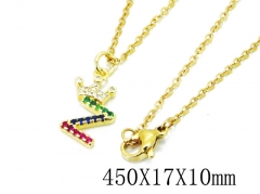 HY Wholesale 316L Stainless Steel Font Necklace-HY35N0334PZ