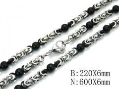 HY Wholesale Black Necklaces Bracelets Sets-HY55S0241IHZ