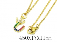 HY Wholesale 316L Stainless Steel Font Necklace-HY35N0330PU