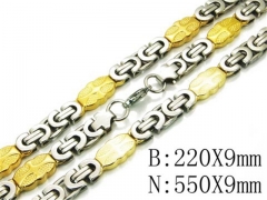 HY Stainless Steel 316L Necklaces Bracelets (Two Tone)-HY08S0268JID