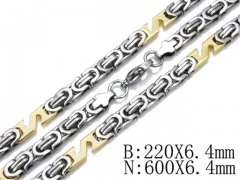 HY Stainless Steel 316L Necklaces Bracelets (Two Tone)-HY55S0210I10
