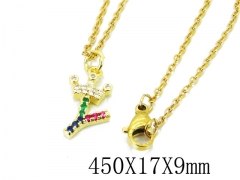 HY Wholesale 316L Stainless Steel Font Necklace-HY35N0333PY