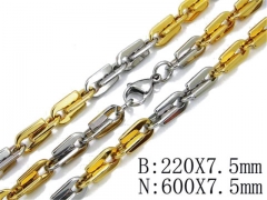 HY Stainless Steel 316L Necklaces Bracelets (Two Tone)-HY55S0212I10