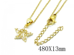 HY Stainless Steel 316L CZ Necklaces-HY54NE0410NLS