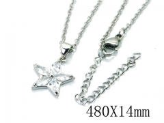HY Stainless Steel 316L CZ Necklaces-HY54NE0405ML