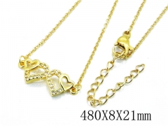HY Wholesale 316L Stainless Steel Lover Necklace-HY54NE0414NLS