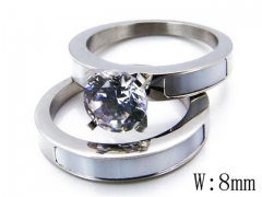 HY Stainless Steel 316L Lover Rings-HY05R0710I60