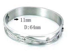 HY Wholesale Stainless Steel 316L Bangle(Crystal)-HY81B0354HLA