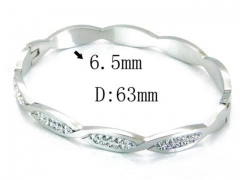 HY Wholesale Stainless Steel 316L Bangle(Crystal)-HY14B0122HOV
