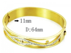 HY Wholesale Stainless Steel 316L Bangle(Crystal)-HY81B0355HNZ