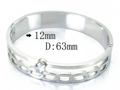 HY Wholesale Stainless Steel 316L Bangle(Crystal)-HY19B0067HME