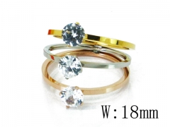 HY Stainless Steel 316L Small CZ Rings-HY19R0069PB