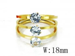 HY Stainless Steel 316L Small CZ Rings-HY19R0067PX
