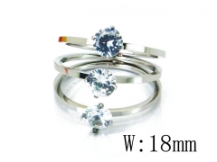 HY Stainless Steel 316L Small CZ Rings-HY19R0066OS