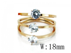 HY Stainless Steel 316L Small CZ Rings-HY19R0068PC