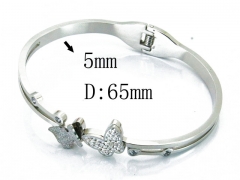 HY Wholesale Stainless Steel 316L Bangle(Crystal)-HY80B0978HIL