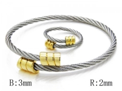 HY Stainless Steel 316L Bangle (Steel Wire)-HY38S0101H70