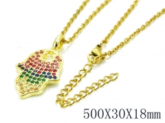 HY Stainless Steel 316L CZ Necklaces-HY90N0041HNR