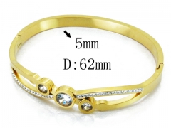 HY Wholesale Stainless Steel 316L Bangle(Crystal)-HY80B0988HML