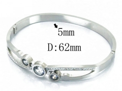 HY Wholesale Stainless Steel 316L Bangle(Crystal)-HY80B0987HJL