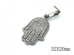 HY Wholesale Stainless Steel 316L CZ Pendant-HY15P0116HMX