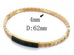 HY Wholesale Stainless Steel 316L Bangle(Crystal)-HY80B0997HDD