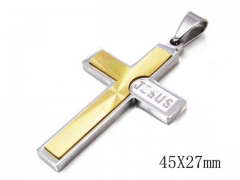 HY Stainless Steel 316L Cross Pendant-HYC09P0637H20