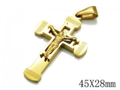 HY Stainless Steel 316L Cross Pendant-HYC09P0514HHS